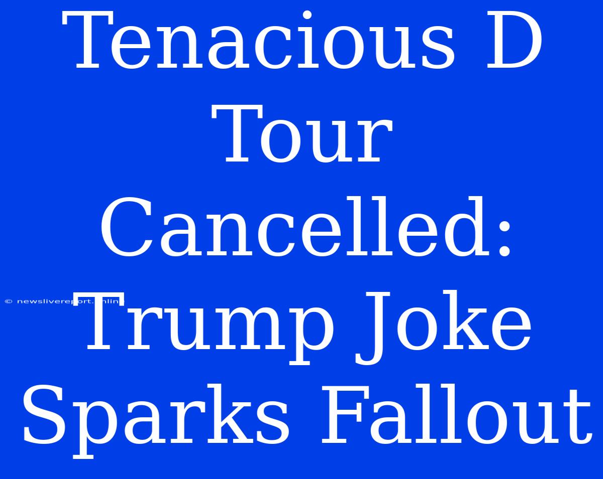 Tenacious D Tour Cancelled: Trump Joke Sparks Fallout