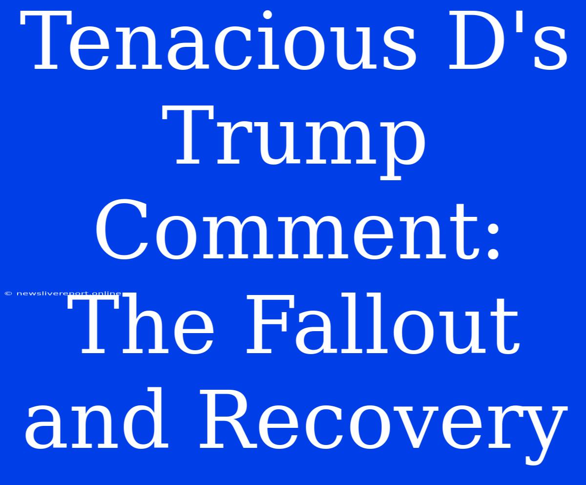 Tenacious D's Trump Comment:  The Fallout And Recovery