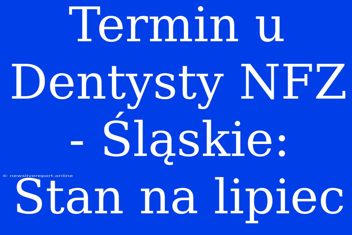 Termin U Dentysty NFZ - Śląskie: Stan Na Lipiec