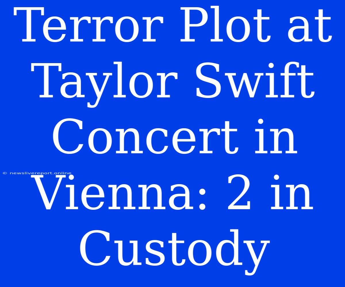 Terror Plot At Taylor Swift Concert In Vienna: 2 In Custody