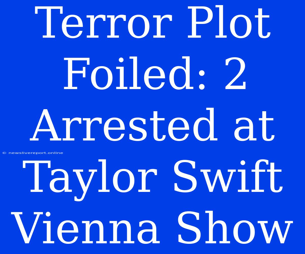 Terror Plot Foiled: 2 Arrested At Taylor Swift Vienna Show