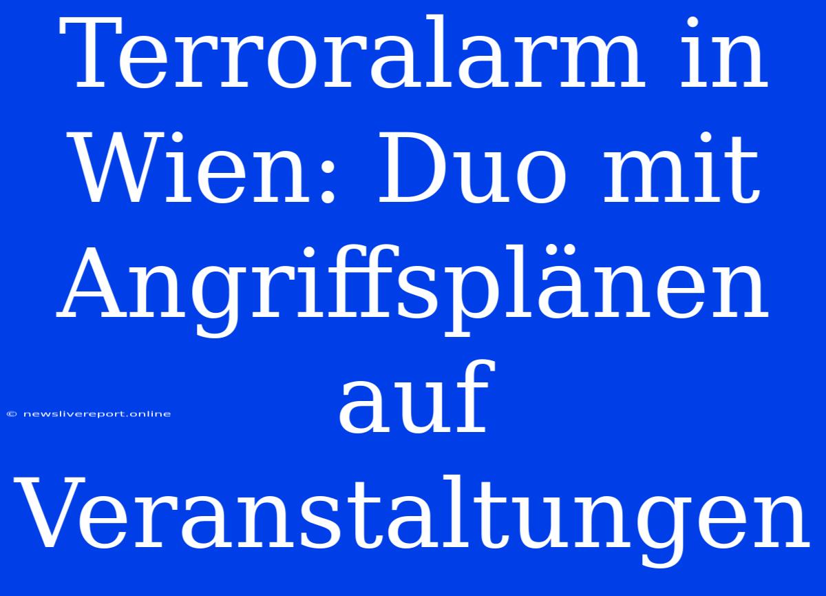 Terroralarm In Wien: Duo Mit Angriffsplänen Auf Veranstaltungen