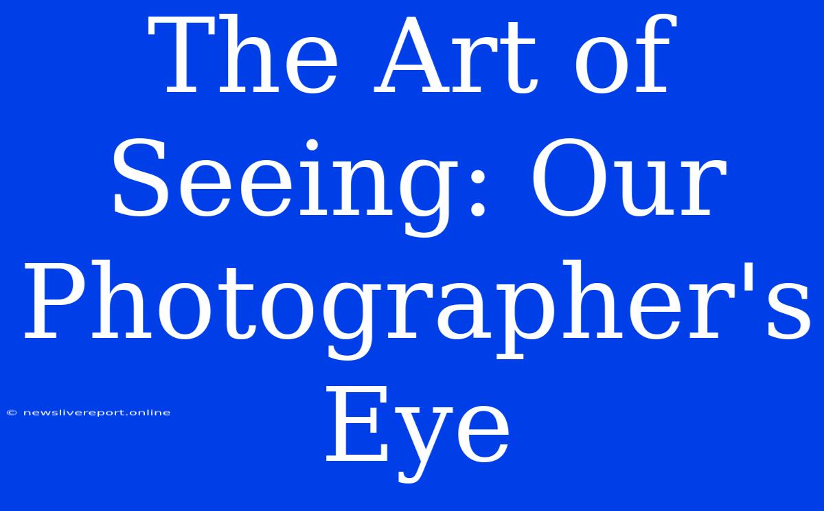 The Art Of Seeing: Our Photographer's Eye