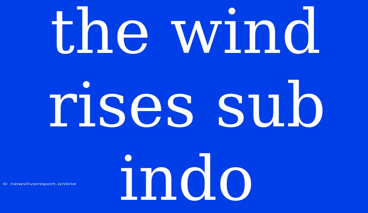 The Wind Rises Sub Indo