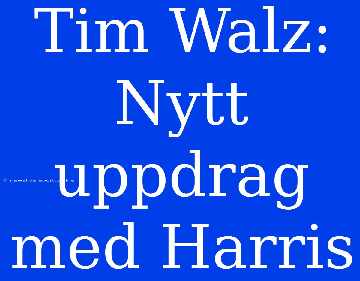 Tim Walz: Nytt Uppdrag Med Harris