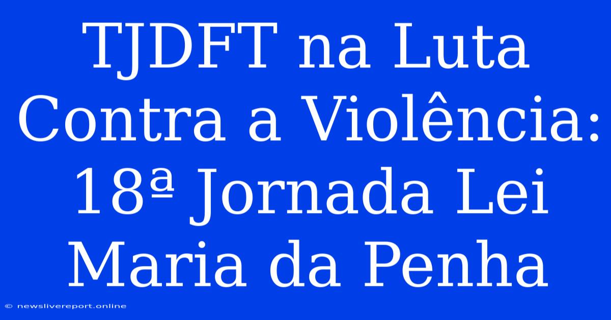 TJDFT Na Luta Contra A Violência: 18ª Jornada Lei Maria Da Penha