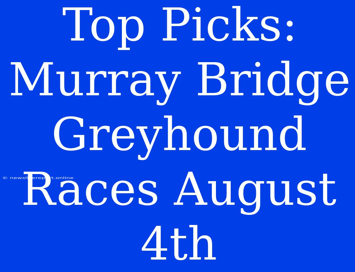 Top Picks: Murray Bridge Greyhound Races August 4th