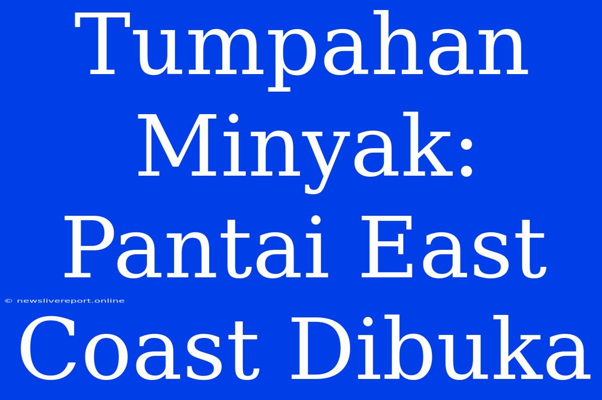 Tumpahan Minyak: Pantai East Coast Dibuka