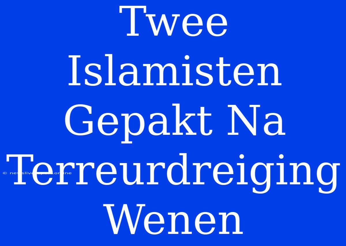 Twee Islamisten Gepakt Na Terreurdreiging Wenen