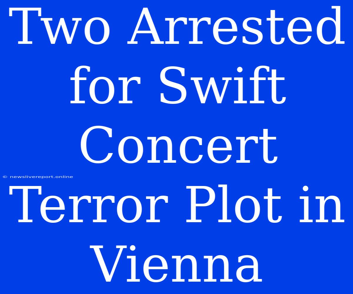 Two Arrested For Swift Concert Terror Plot In Vienna