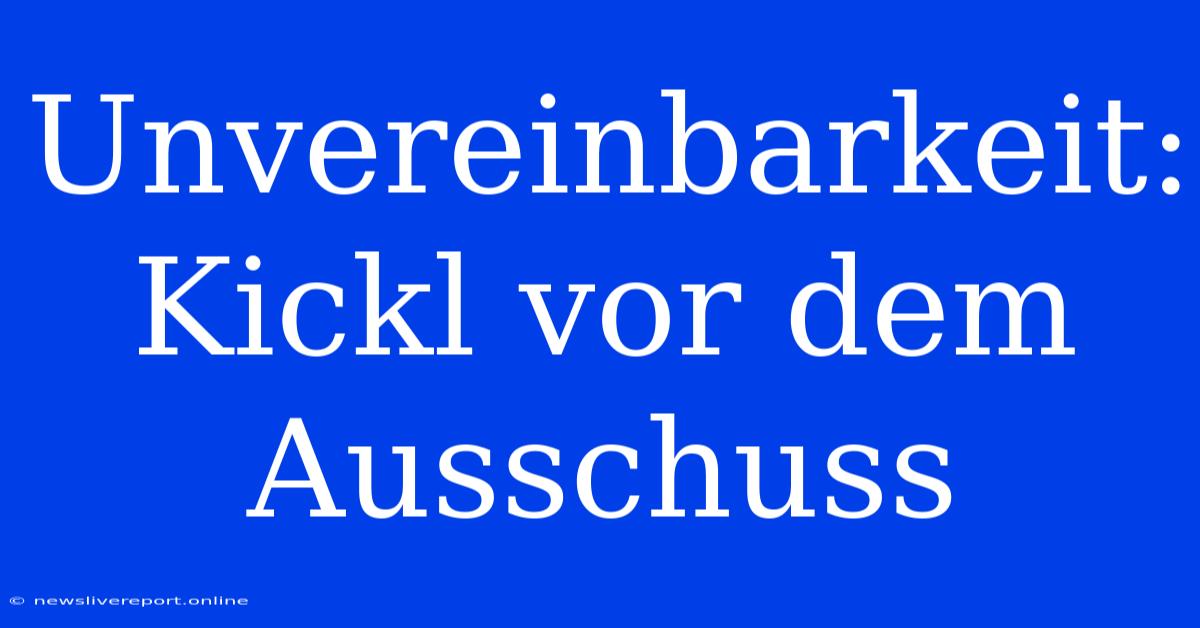 Unvereinbarkeit: Kickl Vor Dem Ausschuss