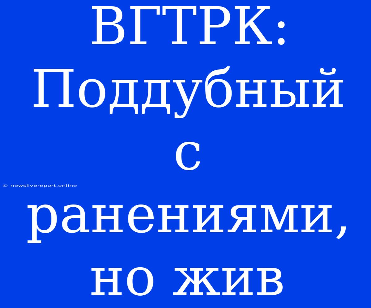 ВГТРК: Поддубный С Ранениями, Но Жив