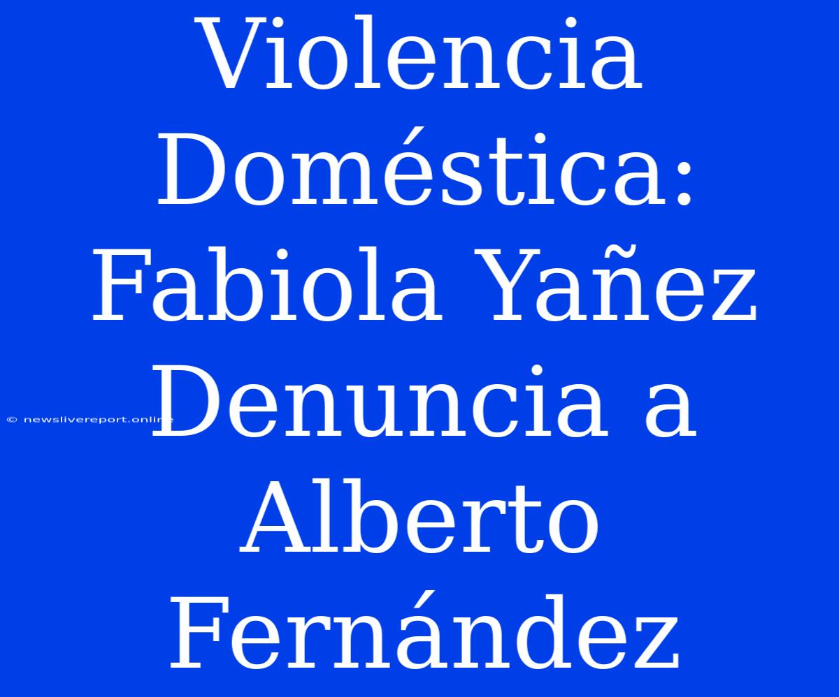 Violencia Doméstica: Fabiola Yañez Denuncia A Alberto Fernández