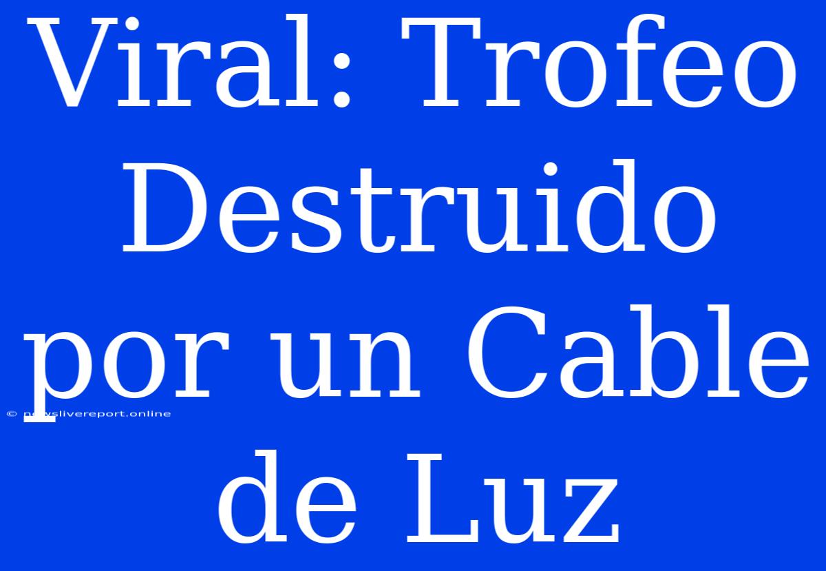 Viral: Trofeo Destruido Por Un Cable De Luz