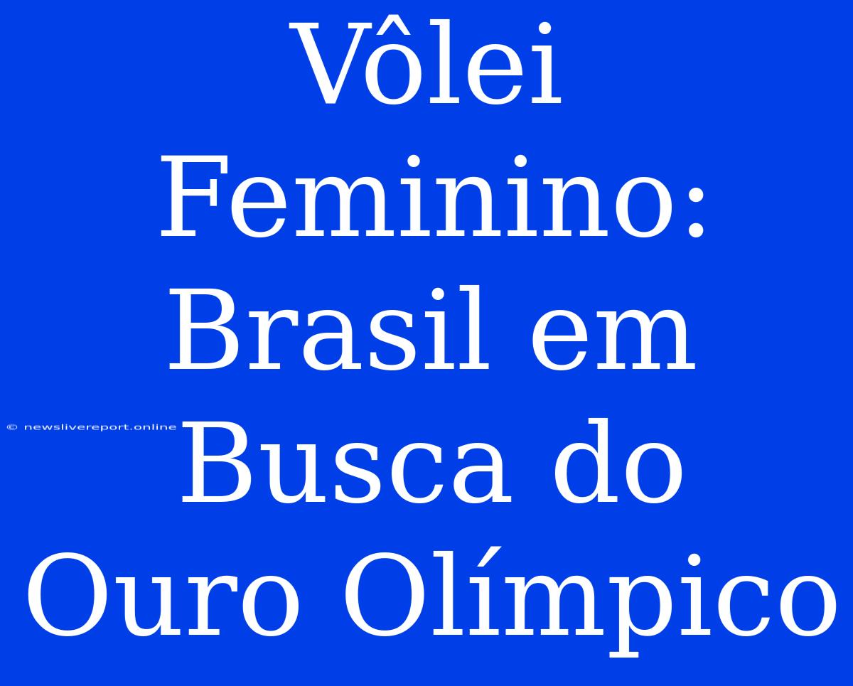 Vôlei Feminino: Brasil Em Busca Do Ouro Olímpico