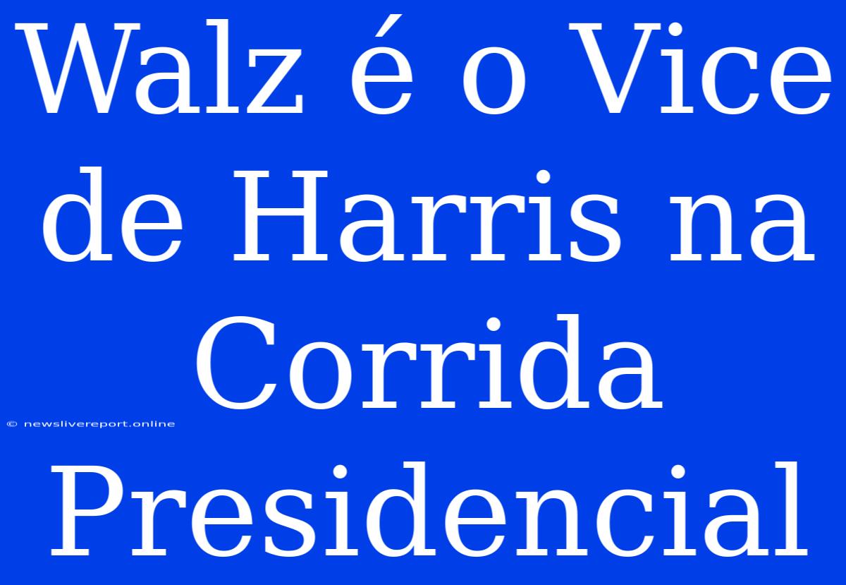 Walz É O Vice De Harris Na Corrida Presidencial