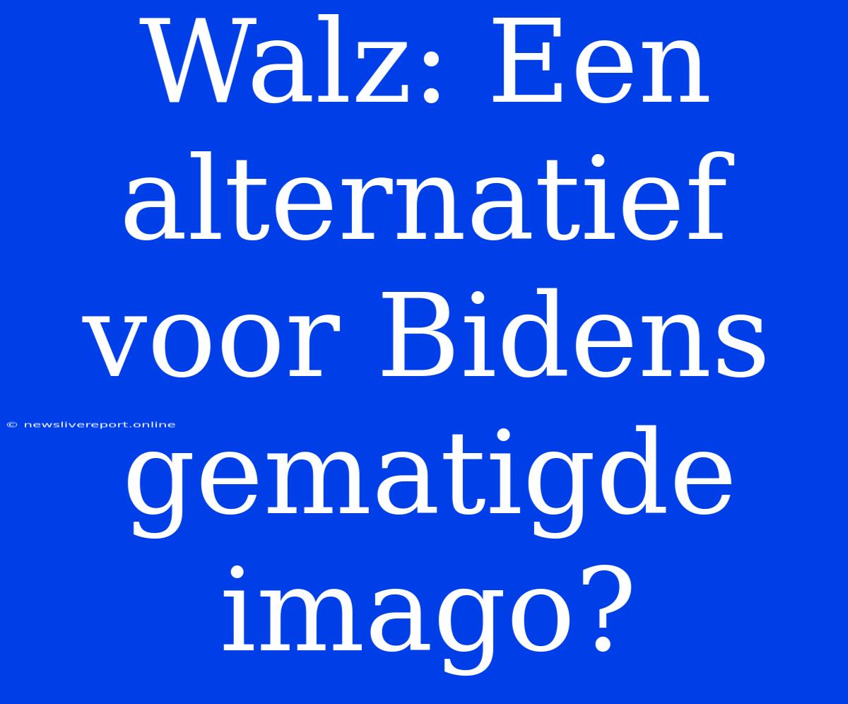 Walz: Een Alternatief Voor Bidens Gematigde Imago?