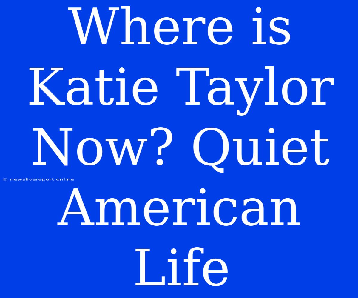 Where Is Katie Taylor Now? Quiet American Life