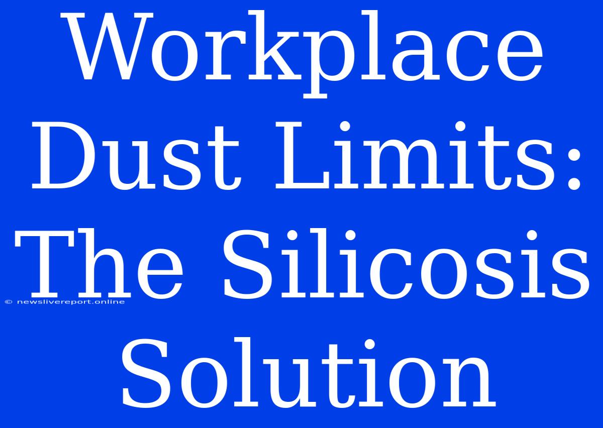 Workplace Dust Limits: The Silicosis Solution