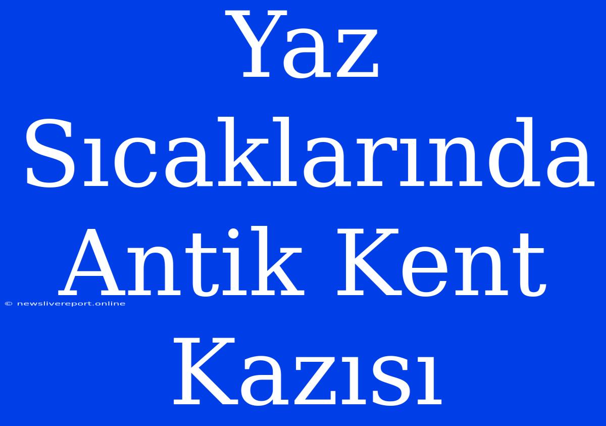 Yaz Sıcaklarında Antik Kent Kazısı