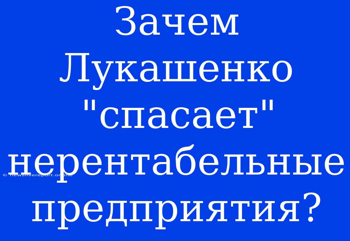 Зачем Лукашенко 