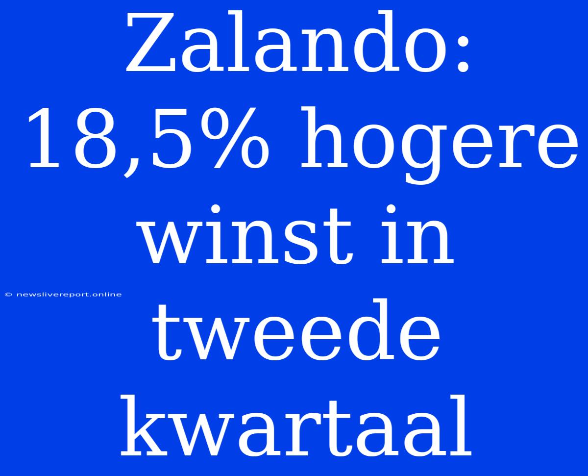 Zalando: 18,5% Hogere Winst In Tweede Kwartaal