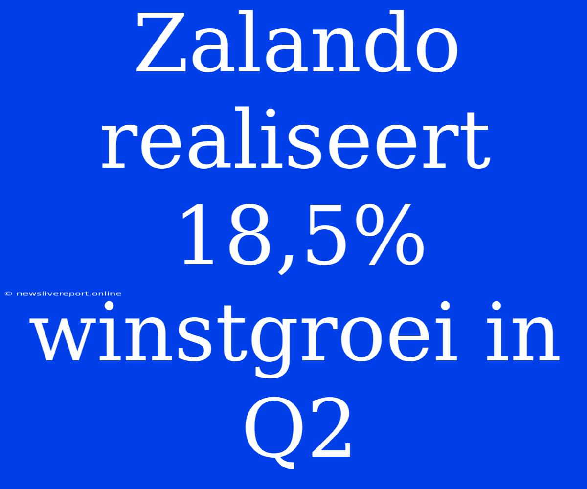 Zalando Realiseert 18,5% Winstgroei In Q2