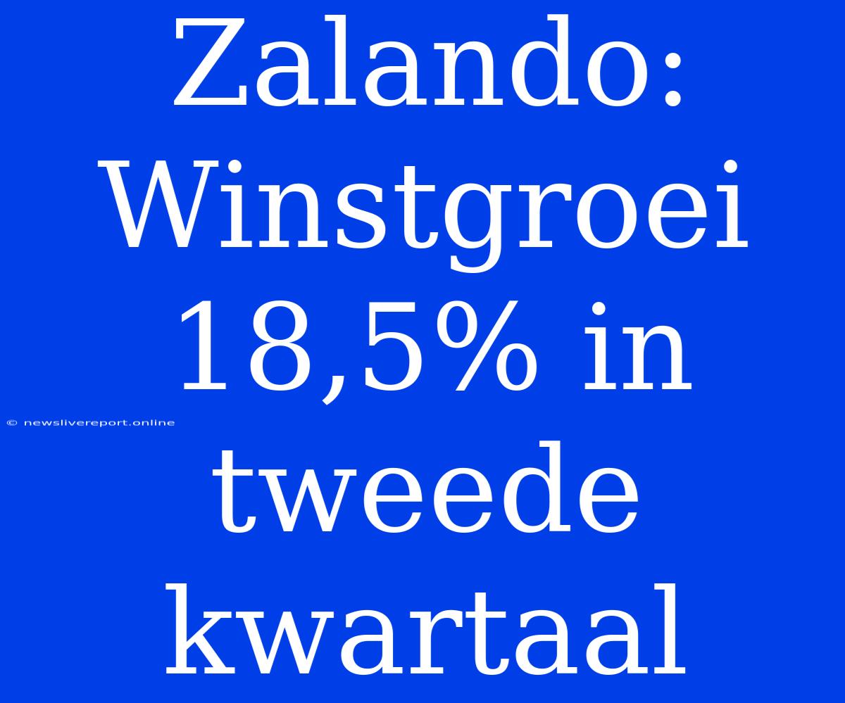 Zalando: Winstgroei 18,5% In Tweede Kwartaal